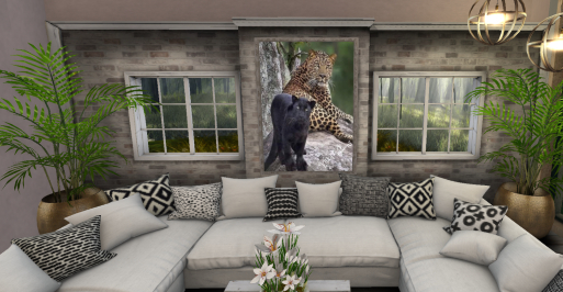 Black Panther and Leopard Picture Frame