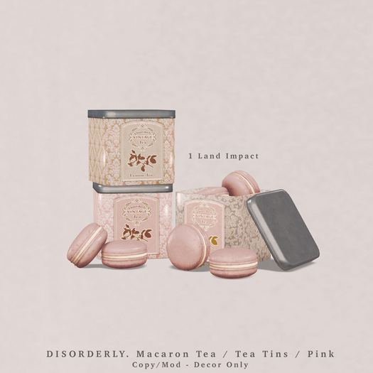 DISORDERLY. / Macaron Tea / Tea Tins / Pink