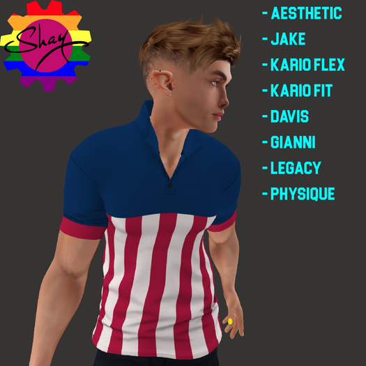 US Flag Vertical Polo