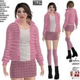 PINK PUFFER OUTFIT WITH SOCKS&SHOES,CL&MESH BODY
