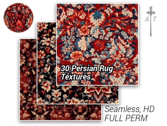 [AT] 30 Seamless Persian Rug Textures (FULL PERM)