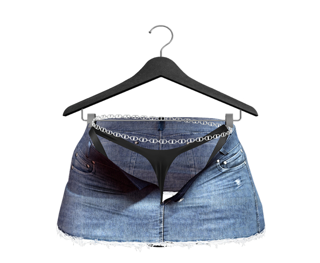 KYMILE - Ashley Thong & Skirt - Black & Blue