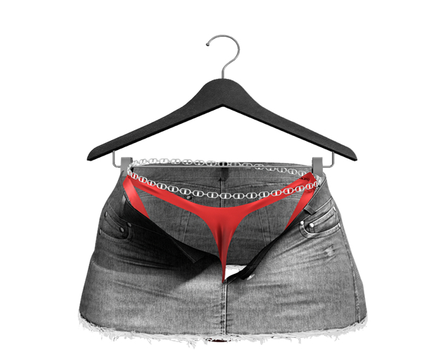 KYMILE - Ashley Thong & Skirt - Red & Gray