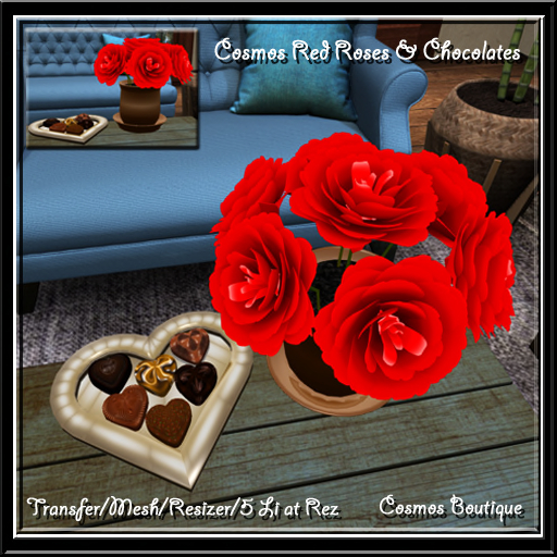 Cosmos Red Roses & Chocolates (BOX)
