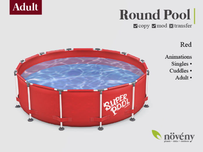 Second Life Marketplace - Noveny - Round Pool - Red (A)