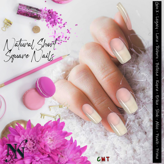 ::NN:: Natural Short Square Nails 