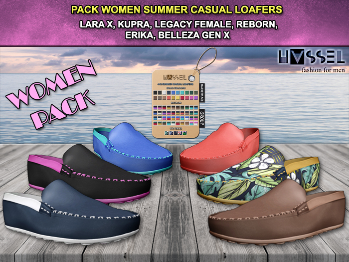 (HASSEL) PACK WOMEN LEATHER LOAFERS SHOES LARA X, KUPRA, ERIKA, LEGACY FEMALE, BELLEZA GENX 442