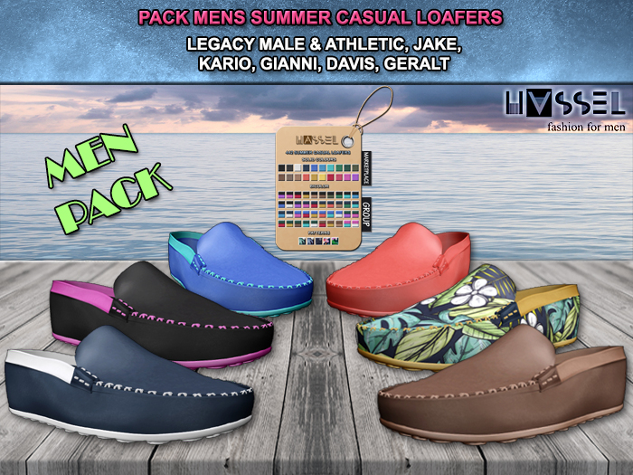 (HASSEL) PACK MEN LEATHER LOAFERS SHOES LEGACY MALE M & ATHLETIC, JAKE, KARIO, GIANNI, DAVIS, GERALT 442