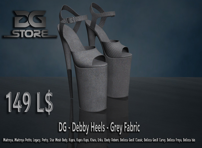DG - Debby Heels - Grey Fabric - Unpacker