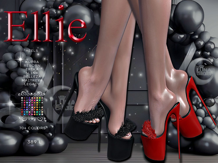 ❤️ Ellie Fur Mule High Heels, 70+ Colors 