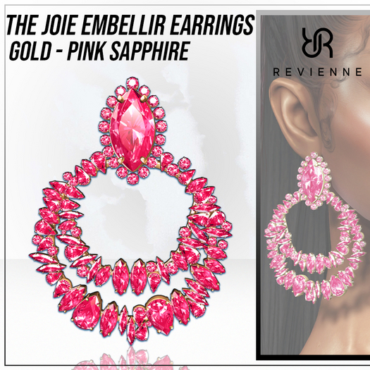 Revienne: The Joie Embellir Earrings [G] PINK SAPPHIRE