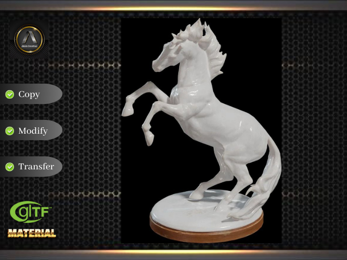 Mesh Horse statue & PBR Material.