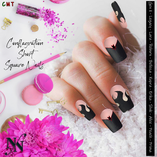::NN:: Conflagration Short Square Nails 