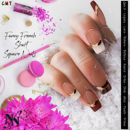 ::NN:: Fancy French Short Square Nails 