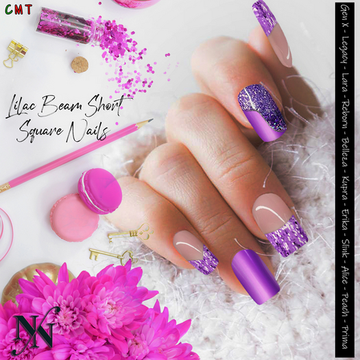 ::NN:: Lilac Beam Short Square Nails  