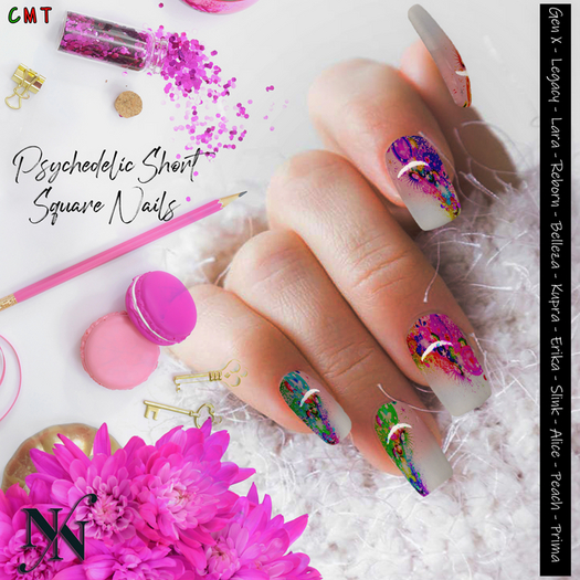 ::NN:: Psychedelic Square Nails 