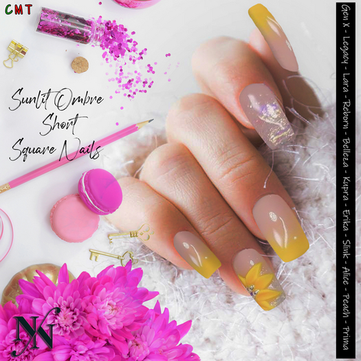 ::NN:: Sunlit Ombre Square Nails  