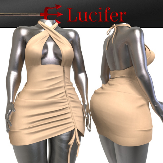 Beige Rouched Dress