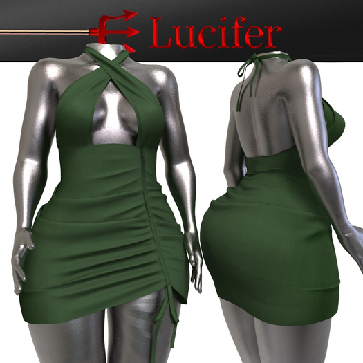 Olive Rouched Dress LUCIFER