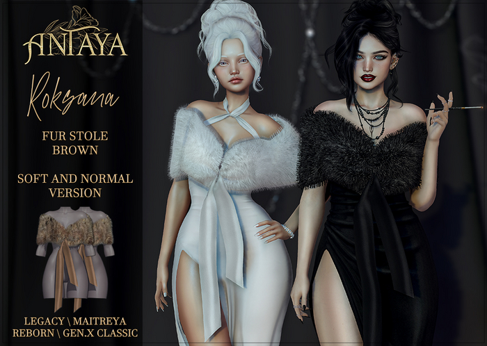 :: ANTAYA :: Fur stole "Roksana" BROWN (wear)