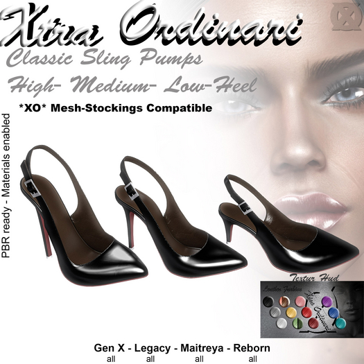 *XO* 3-Heel Classic Sling Pumps