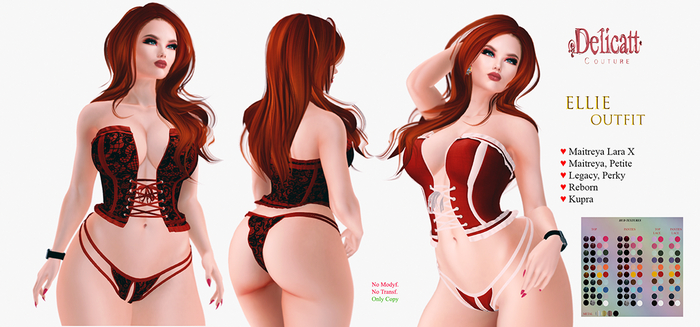 Delicatt couture - Ellie Outfit - Corset & Thong - Collection 2024#Jan.#16