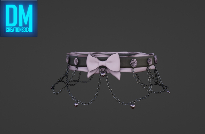 Chained heart collar Full Perm Mesh