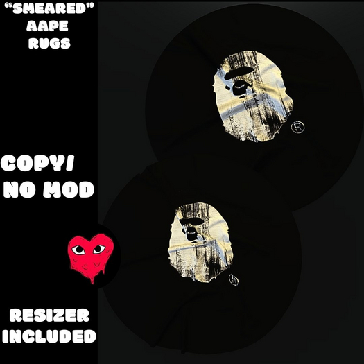 "smeared" bape rugs