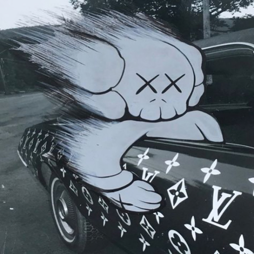 lv kaws speed canvas
