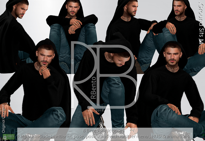 ::R.Bento:: Ground Sits M Bento static poses -ADD-