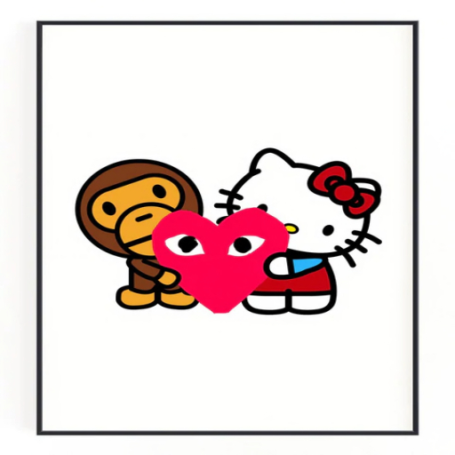 milo x hello kitty wall art
