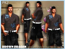 shirt brown men and pants black