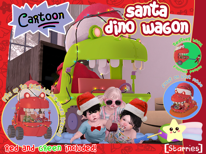 [Starries] Santa Dino Wagon for Toddlers