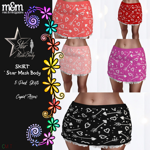 M&M - Skirt Ruffled - Cupid Arrow 5 Pack - Star Mesh UNPACK