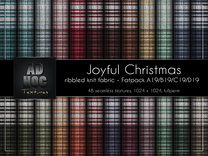 AD HOC - JOYFUL CHRISTMAS - Fatpack A19-B19-C19-D19 - Ribbled Knit Fabric (stripes)