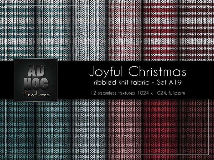 AD HOC - JOYFUL CHRISTMAS - Set A19 - Ribbled Knit Fabric (stripes)