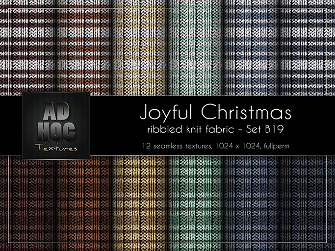 AD HOC - JOYFUL CHRISTMAS - Set B19 - Ribbled Knit Fabric (stripes)