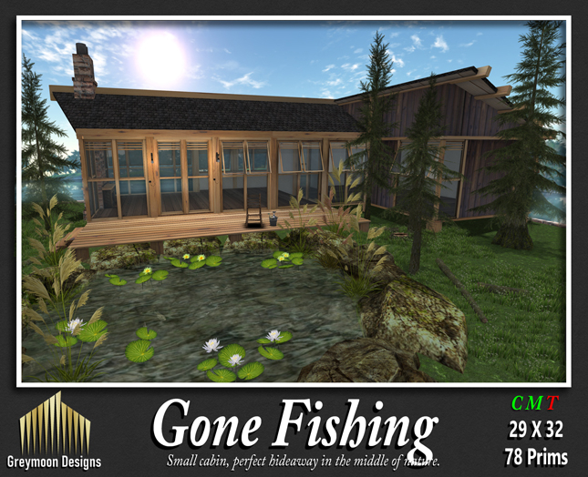 {Greymoon Designs} [BOXED] ~ Gone Fishing Cabin