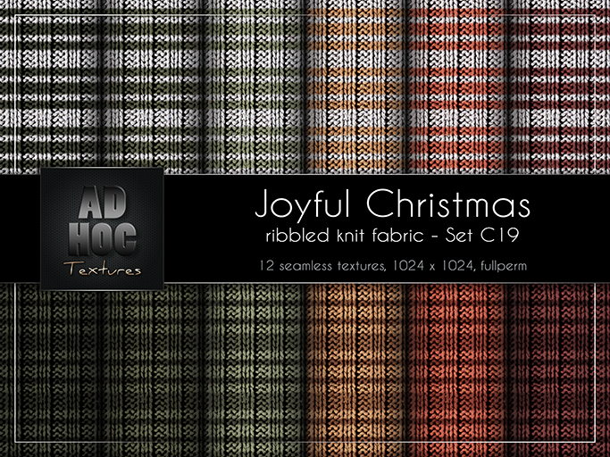 AD HOC - JOYFUL CHRISTMAS - Set C19 - Ribbled Knit Fabric (stripes)