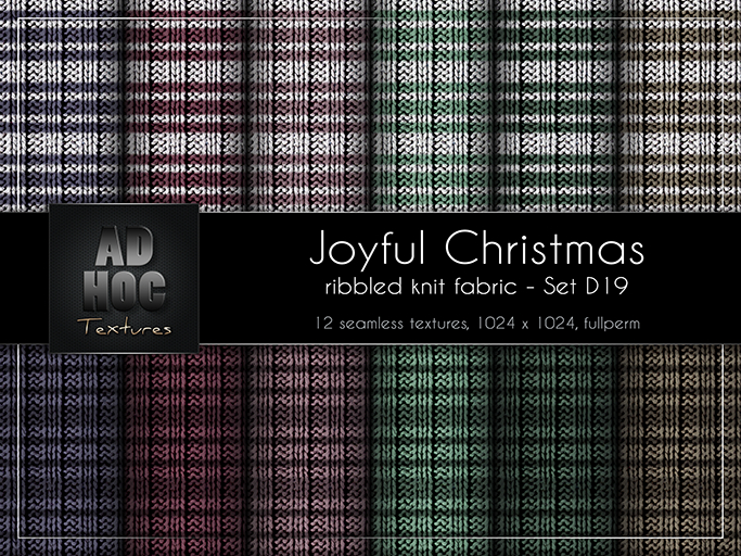 AD HOC - JOYFUL CHRISTMAS - Set D19 - Ribbled Knit Fabric (stripes)