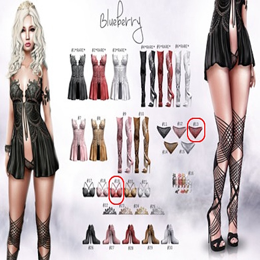 !    Blueberry - Mykonos - Lingerie Set - Red - [F]