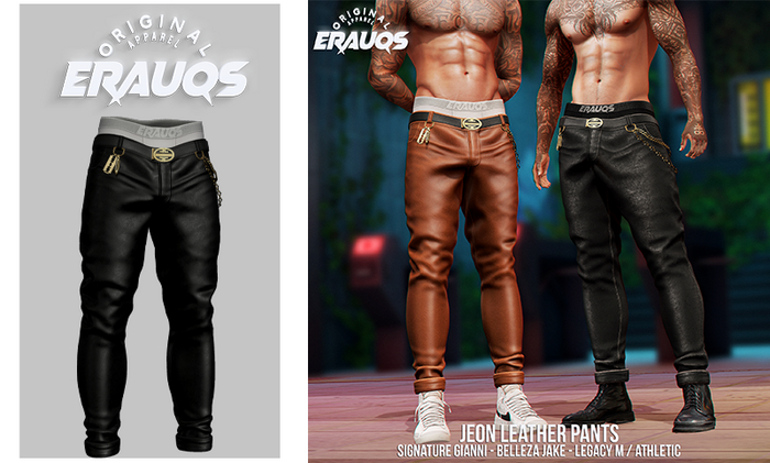 [ ERAUQS ] - Jeon Leather Pants - 01