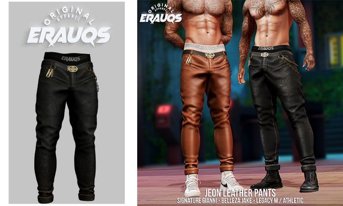 [ ERAUQS ] - Jeon Leather Pants - 10