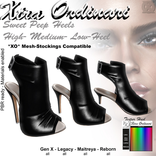 *XO* 3-Heel Sweet Peep Heels
