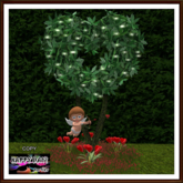 Valentine's - Cupid Searching for Hearts in the Garden