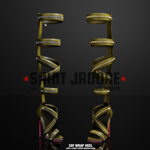 [SAINT JADORE] Zay Wrap Heels - Olive