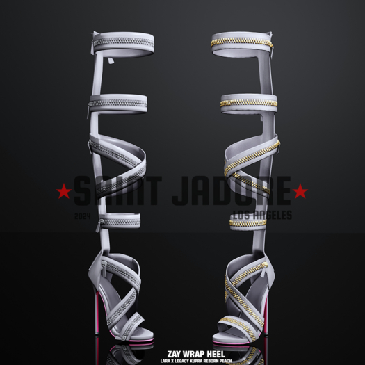 [SAINT JADORE] Zay Wrap Heels - Gray
