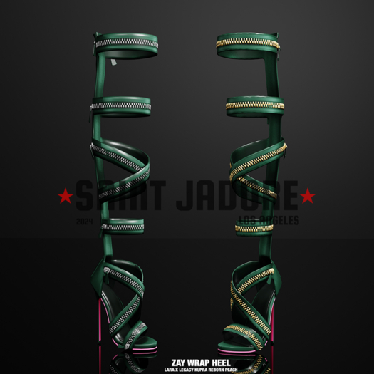 [SAINT JADORE] Zay Wrap Heels - Green