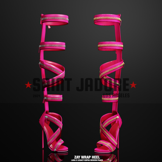 [SAINT JADORE] Zay Wrap Heels - Hot Pink