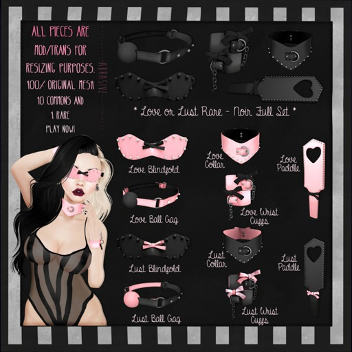 [ abrasive ] Love or Lust Gacha - Noir Full Set RARE